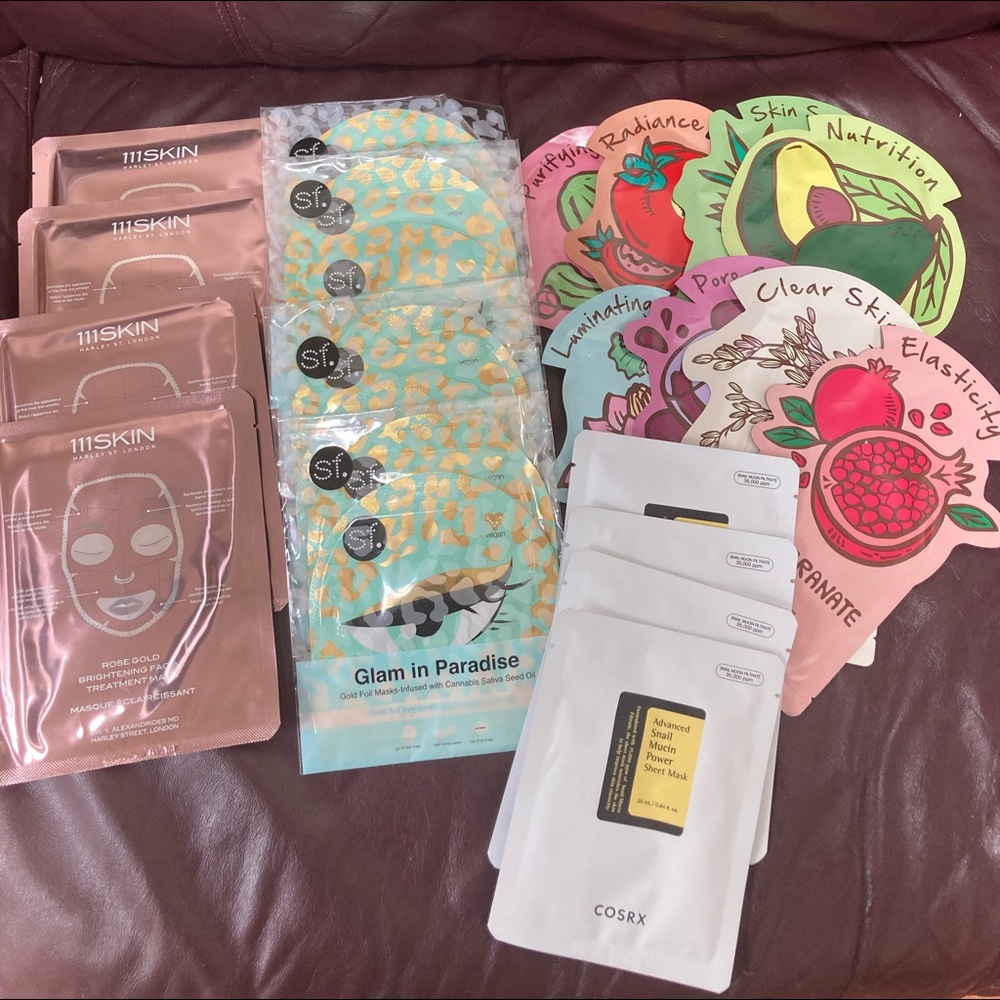 Korean Sheet masks: 28 lip, eye and face masks